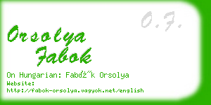 orsolya fabok business card